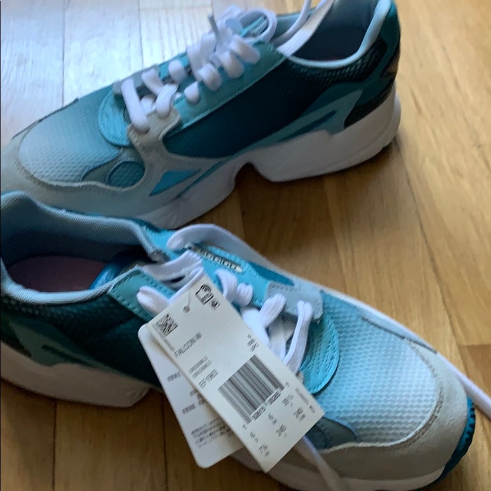 Adidas blue and white ombré shoes